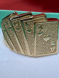 14k playing card ring
