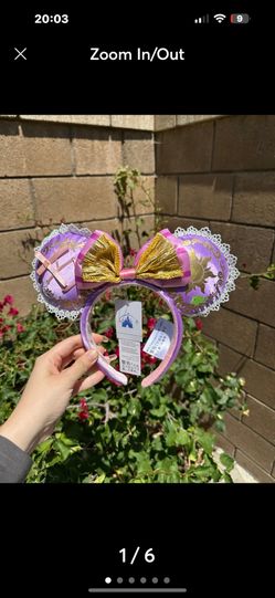 Disney Tangled Rapunzel Pascal flowers Minnie ears headband new