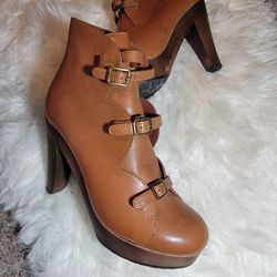 See By Chloe Platform Ankle Buckle Boots Sz 9