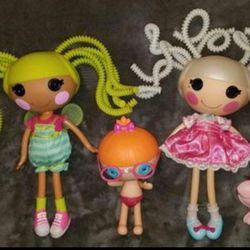 LalaLoopsy Lalaoopsy 4pc Baby Doll Lot. Silly Hair Pix E Flutters, Suzette La Sweet and Baby Specs