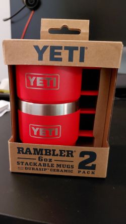 New YETI Rambler 6oz Stackable Mugs 2-Pack - Rescue Red