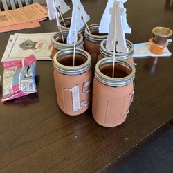 6 Brown Mason Jars Free 