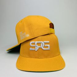 SPG Yellow Snap-back with White 3D Embroidery