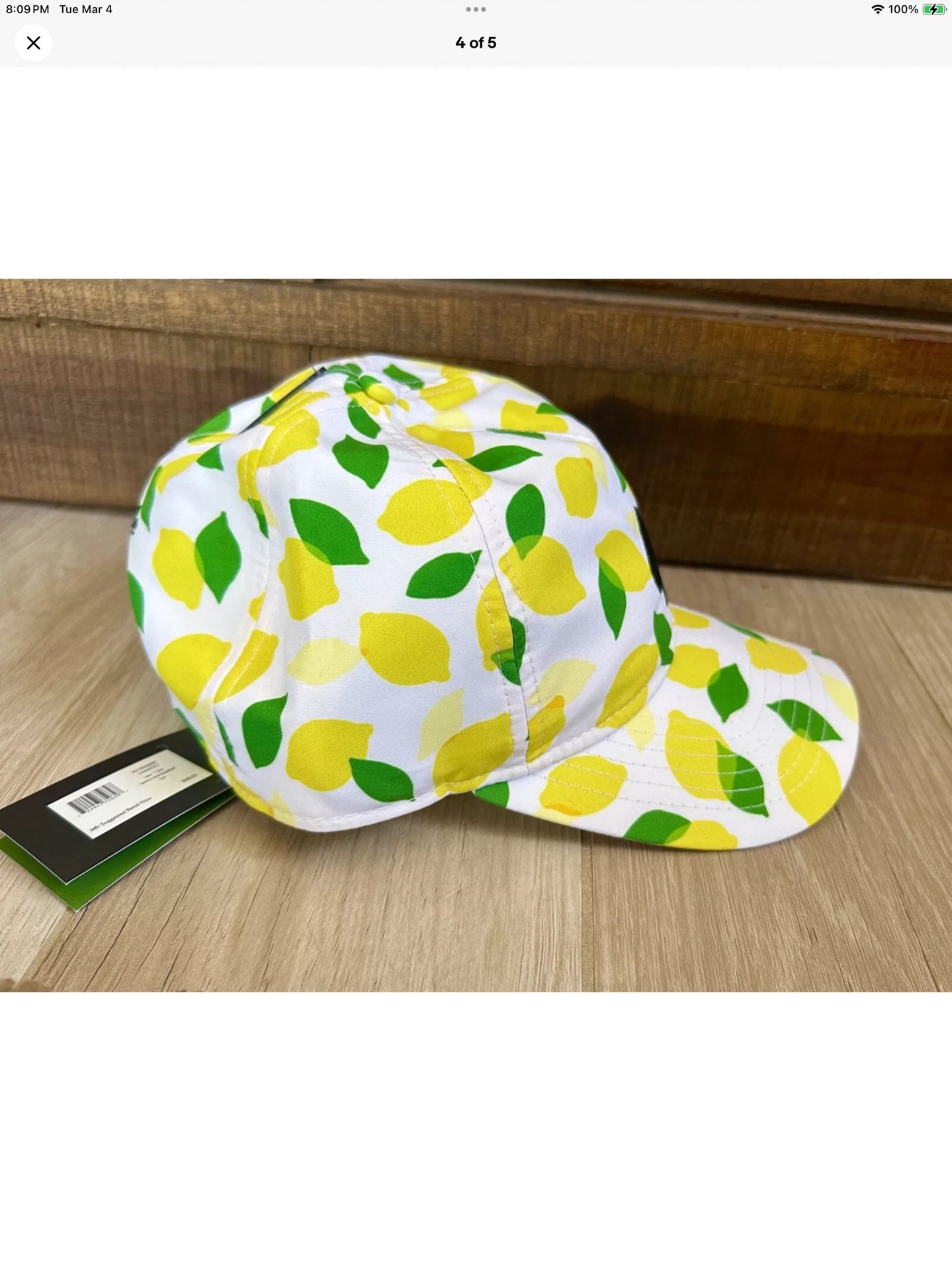 NEW Kate Spade New York Lemon Toss Baseball Cap Hat, NWT