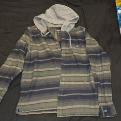 Billabong Men's Baja Hooded Flannel Shirt - size medium