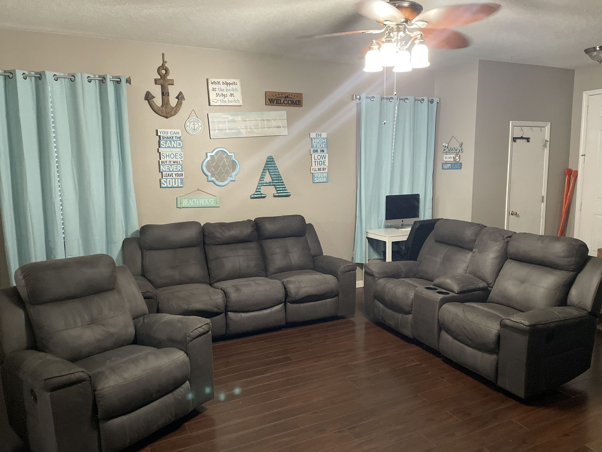 $900 Sofa, Loveseat And Recliner- All Recline