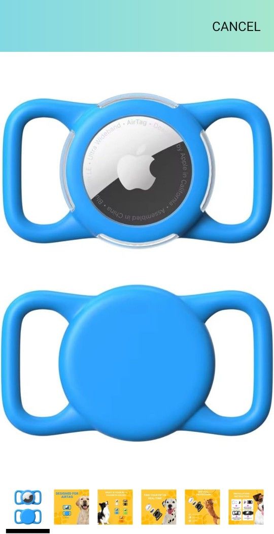 Friendly Waterproof Silicone Dog Collar Airtag Holder for Pets - Cat Collar Airtag Holder for Pets - Anti-Lost Blue Airtag Holder for Dogs and Cats