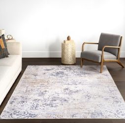 Nuloom Makenzie Spill Proof Treated Modern Abstract Pet Friendly Premium Machine Washable Area Rug, 9’ X 12’ Ivory 