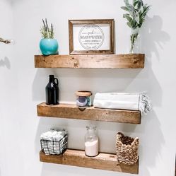 Rustic Floating Shelf - Floating Shelves - Bathroom Shelves - Farmhouse Shelf