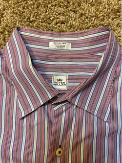 Peter Millar Multi Color Striped Long Sleeve Button Down Shirt Mens Size XL