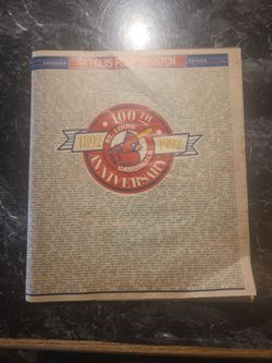 St. Louis Cardinals 100th Anniversary Souvenir Edition Newspaper