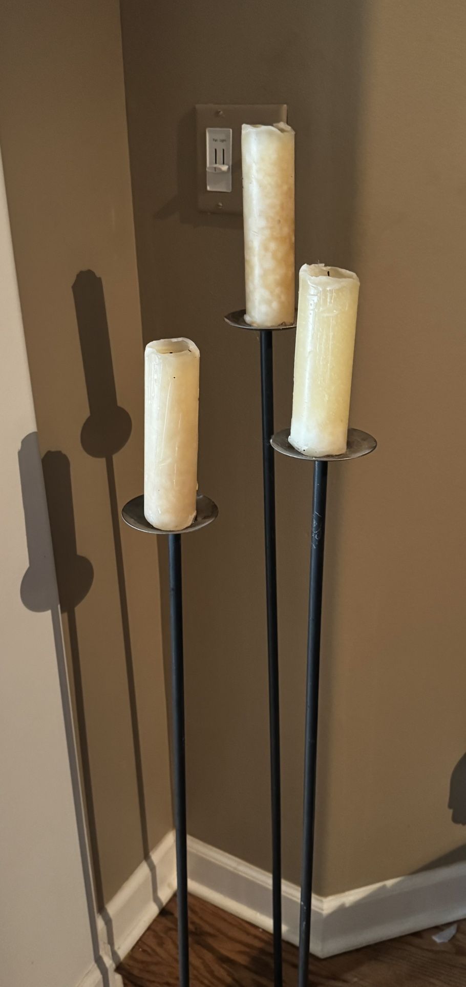 Cast Iron 3 Candle Floor Sconce