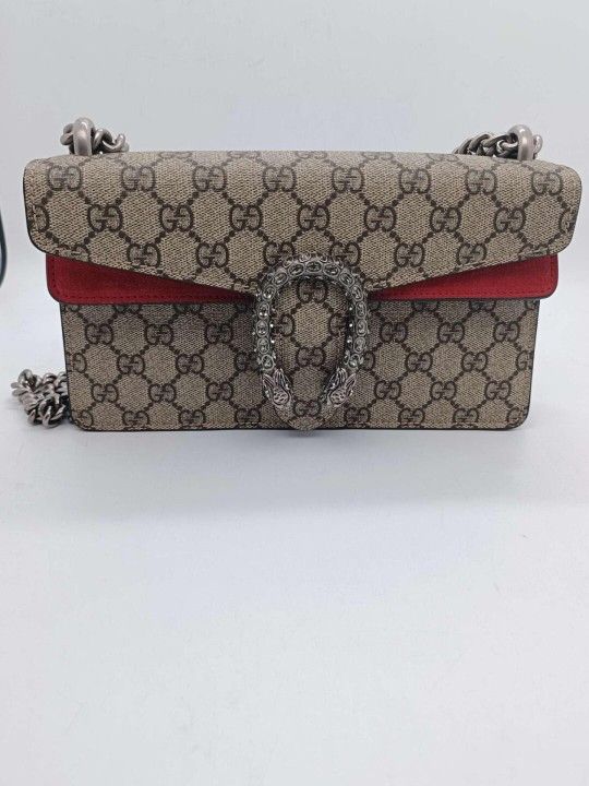 𝐆𝐮𝐜𝐜𝐢 𝐃𝐢𝐨𝐧𝐲𝐬𝐮𝐬 GG Beige Canvas Shoulder Bag Authentic