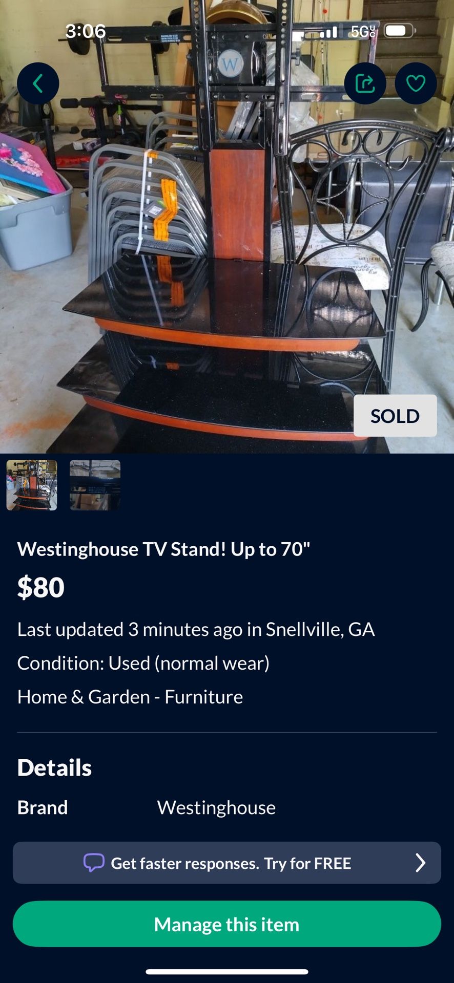 Westinghouse TV Stand! Up to 70"