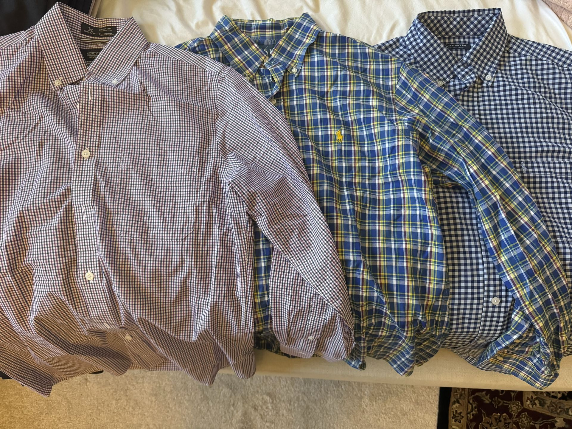 (3) Men’s LS Dress Shirts 