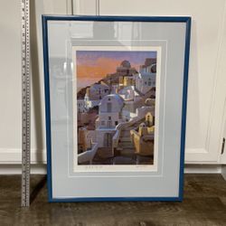 Beautiful Watercolor Print Of Santorini Greece