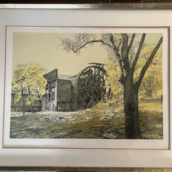 Signed Framed Merv Corning Lithograph “The Old Bale Mill” 233/300 W/ Docs $125 OBO