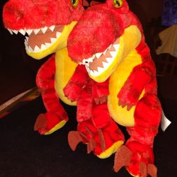 Build-A-Bear Red Yellow Raptor Dinosaur BAB 16” Plush Stuffed Animal