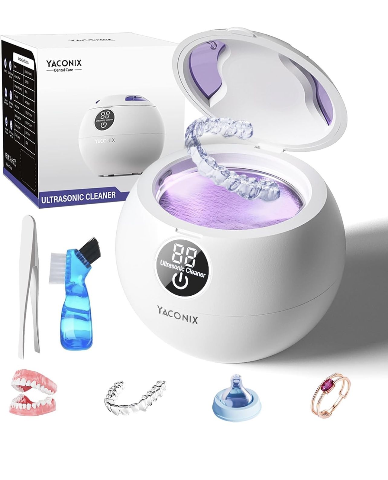 Ultrasonic Cleaner,200ml , 3 Modes and Digital Timer