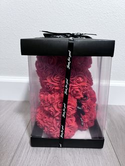 Rose Teddy Bear 10 inch Red Flower Bears