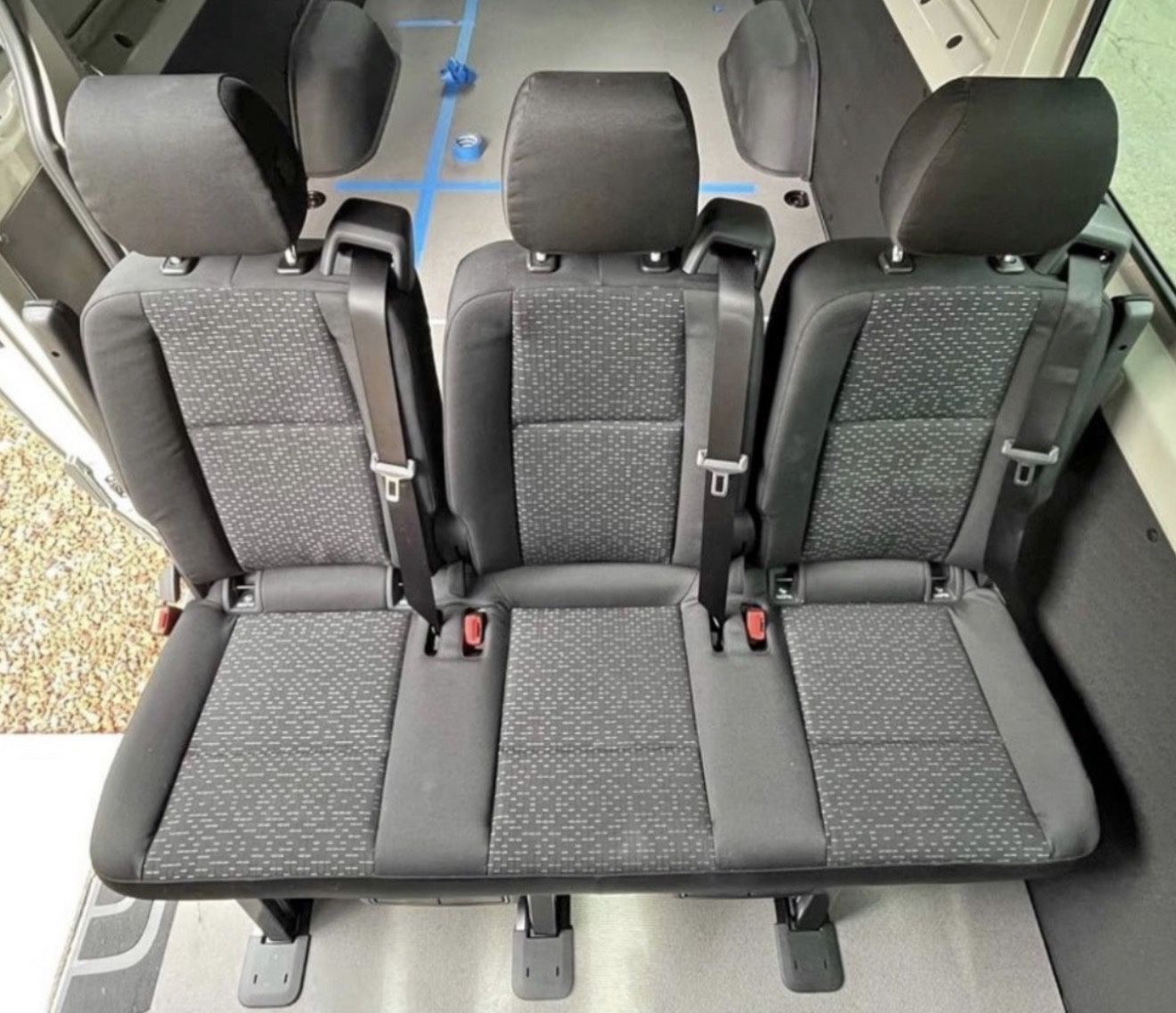 2025 Mercedes Sprinter Material OEM Seat 3 Seater Black Recliner Bench Dodge Freightliner