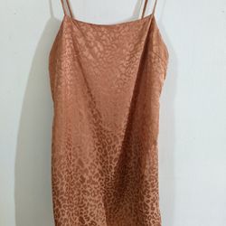 Cheetah Print Spaghetti Strap Mini Slip Dress 