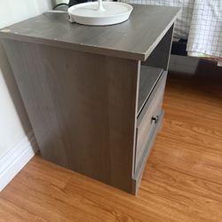Gray Bedside Table