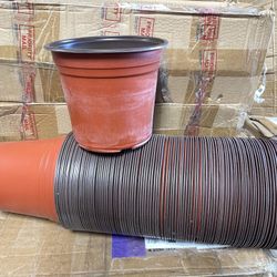 100Pcs Nursery Seedlings Pots 8” Plastic Planting Flowerpots Gardening Pot Cups Seed Starting Flower Containers  Succulents