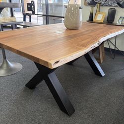 Live edge wood dining table
