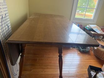 Wood Drop-Leaf Dining Craft Table