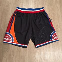 Size Large - Mitchell And Ness NBA Basketball Detroit Pistons Zipper Mesh Shorts - New Era 47 Brand Nike Sports