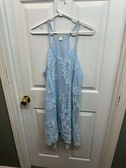 MIAMI Summer Dress Light Blue Fully Lined In Good Condition