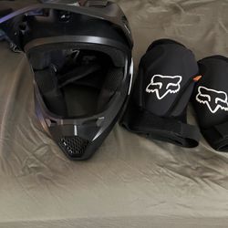 Fox Racing Rampage Helmet/ Knee Pads Sz L