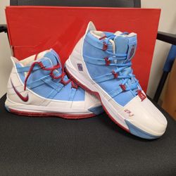NIKE ZOOM LEBRON III QS HOUSTON OILERS UNIVERSITY BLUE SIZE MEN'S 9.5[AO2434-400]