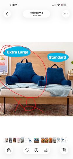 **USED** Reading Pillows for Sitting in Bed Adult, Back Pillow Bed Sitting Up, Back-Rest Support Cushion for Sit Up on Couch, Sofa, and Floor, Dorm Es