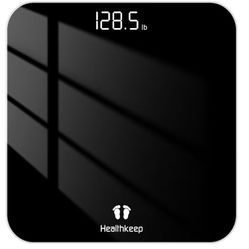 Digital bathroom for body weight: accuracy of 4 high precision sensors, LED display, capacity of 400 lb/180 kg, secure rounded corners