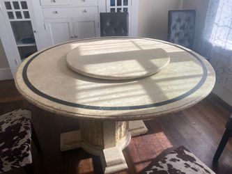 Round pedestal Dining table with lazy Susan