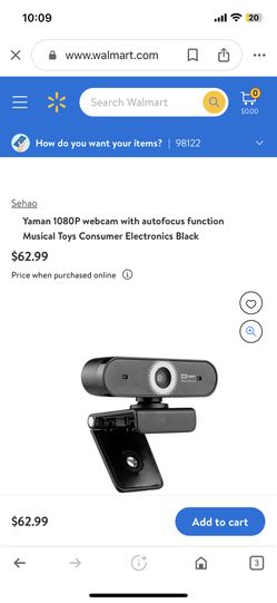 Yaman 1080P webcam with autofocus function Musical Toys Consumer Electronics Black