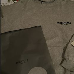 ESSENTIALS HOODIE- DARKOAT- SIZES: 2 MEDIUMS