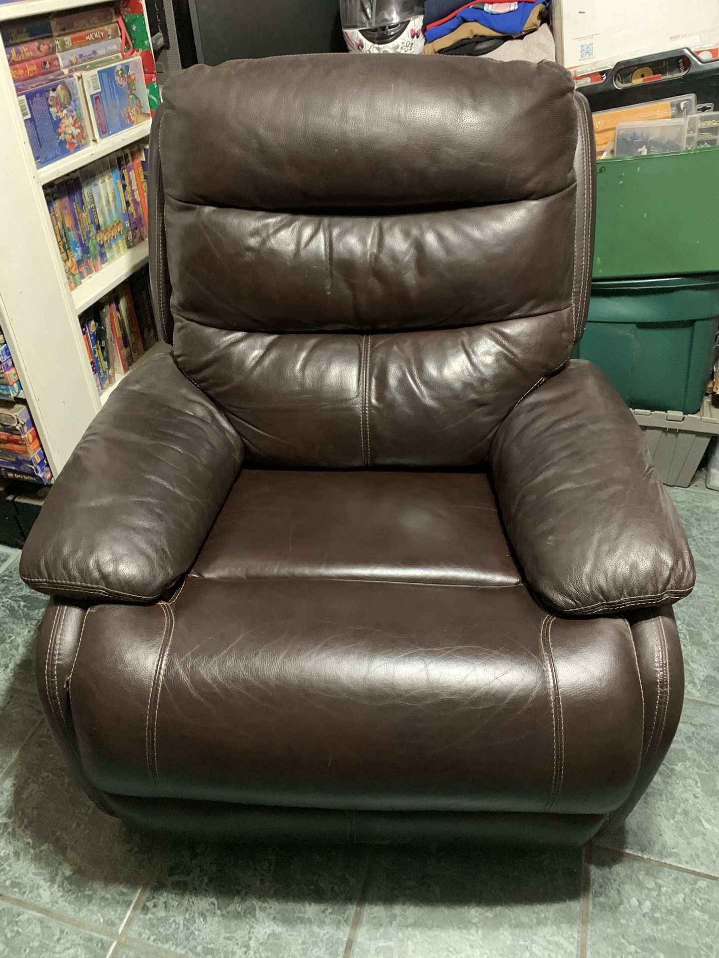 Nice Electric Recycling Chair Brown Leather 