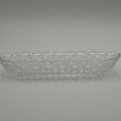 Vintage Avon Elegant Clear Glass Decorative, Multi-Purpose Tray