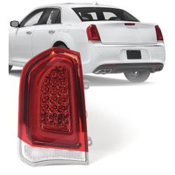 Huray Full LED Tail Light Fit for Chrysler 300/300C 2015-2023 Sedan 4Dr, LH Taillight OE Style Tail lamp Rear Brake Lamp Replacement for CH Dri