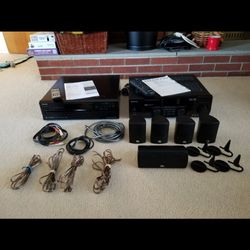 As Is- Kenwood Audio Receiver, Onkyo 6 Disc Changer And JBL Surround Sound Speakers 