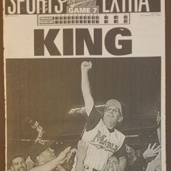 Marlins 1997 World Series Champions Original Newspaper Page 
