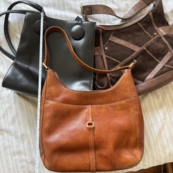 Leather vintage Hand bag bundle