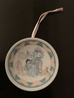 Precious Moments Mini Christmas Plate Ornament- Come Let Us Adore Him