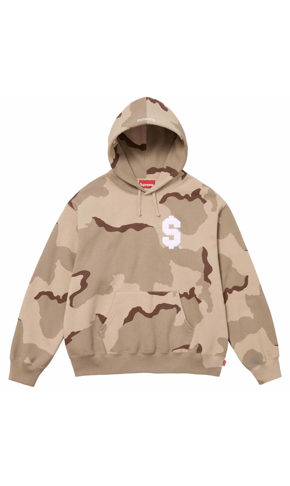 SUPREME “$” LOGO HOODIE DESERT CAMO SIZE LARGE 