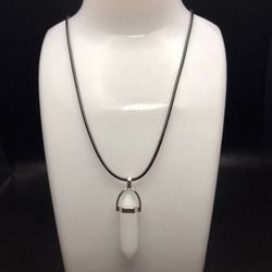 White Stone Pendant Necklace