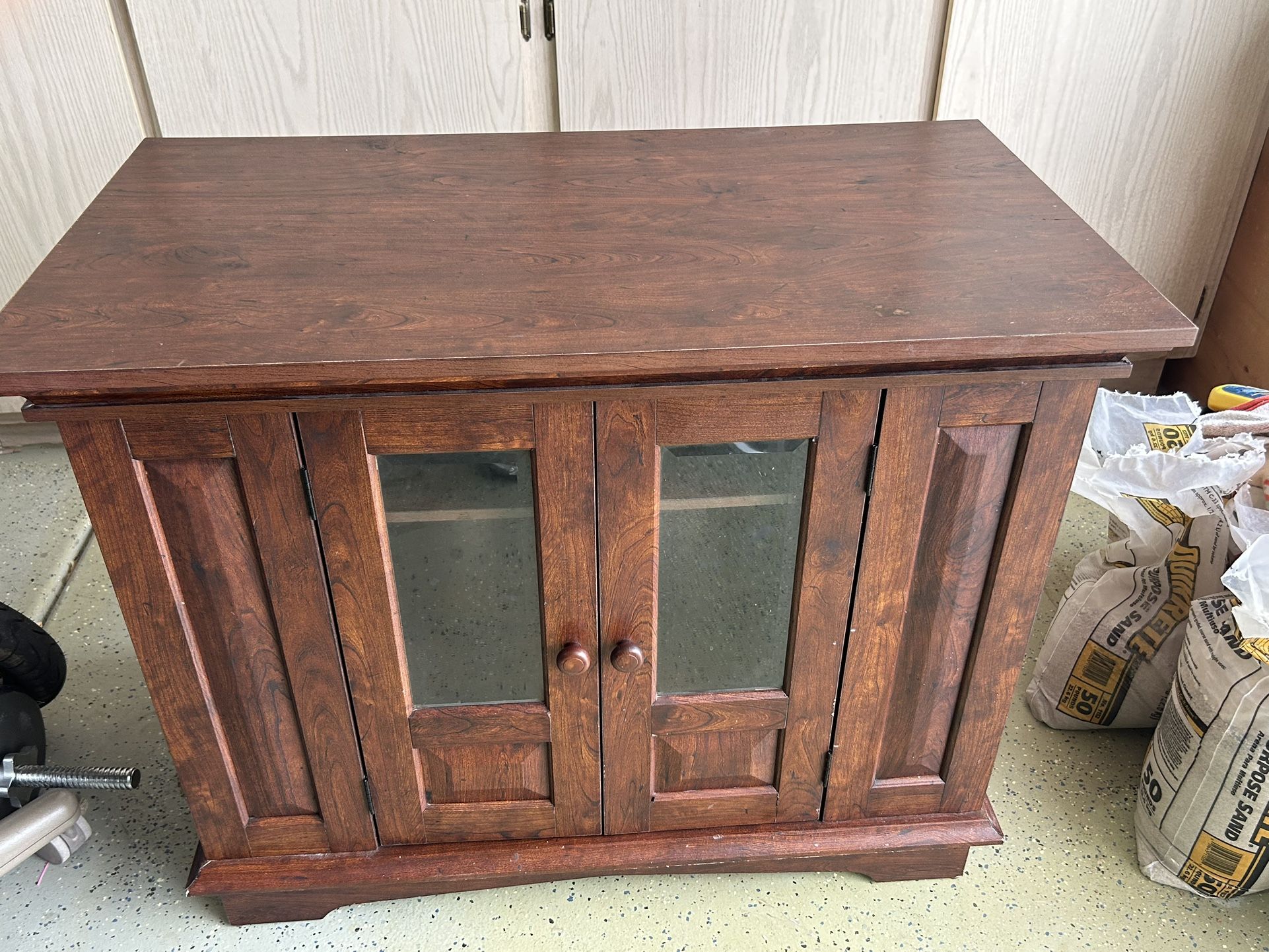 Wood Storage/ Bar Cabinet REDUCED For Quick Sale $50