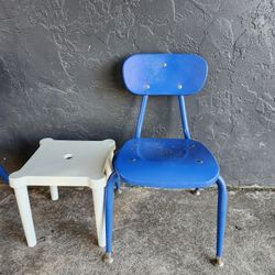 1 Kids Chair & Stool or use as Mini Table